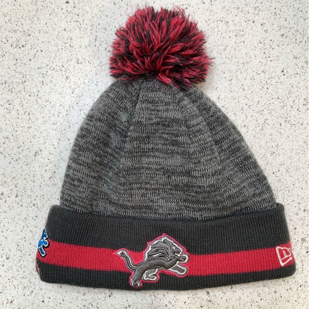 NFL New Era Detroit Lions Women’s Hot Pink Gray Heathered Wool Blend Beanie